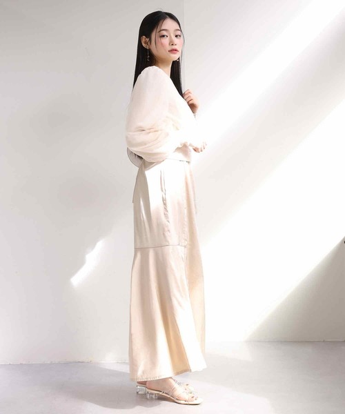 one after another NICE CLAUP（ワンアフターアナザーナイスクラップ）の「マルチWAYで着回せる。チュールカーディガン+キャミワンピース（ワンピース・レディース・アイボリー/ブラック/ピンク・FREE）」の16枚目の写真