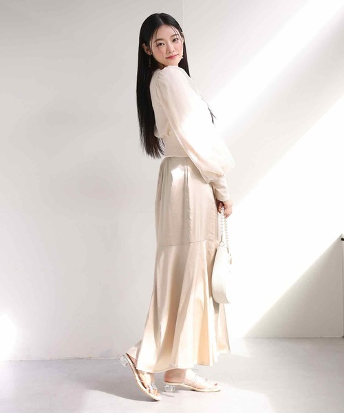 one after another NICE CLAUP（ワンアフターアナザーナイスクラップ）の「マルチWAYで着回せる。チュールカーディガン+キャミワンピース（ワンピース・レディース・アイボリー/ブラック/ピンク・FREE）」の17枚目の写真