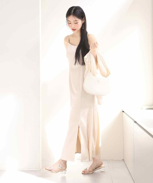 one after another NICE CLAUP（ワンアフターアナザーナイスクラップ）の「マルチWAYで着回せる。チュールカーディガン+キャミワンピース（ワンピース・レディース・アイボリー/ブラック/ピンク・FREE）」の22枚目の写真