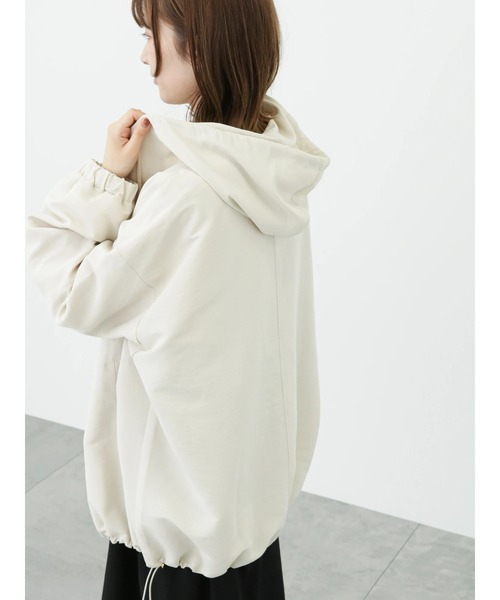 サマンサタバサ アンダー25 マカロン柄 フルジップパーカー　白 インサイドバイカラー カードケース(FREE ブラック): Samantha Thavasa