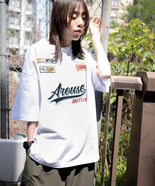 WEGO(ウィゴー)の「WEGO/ヘビーウエイトレーシングモチーフT(Tシャツ/カットソー・メンズ・ホワイト/ブルー/ブラック・MEDIUM/LARGE)」の4枚目の写真