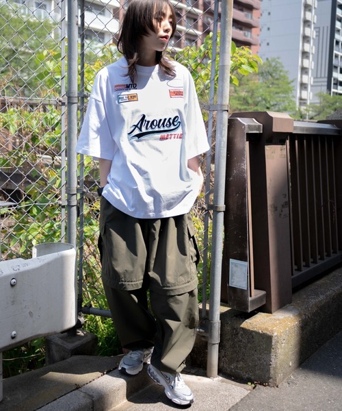 WEGO(ウィゴー)の「WEGO/ヘビーウエイトレーシングモチーフT(Tシャツ/カットソー・メンズ・ホワイト/ブルー/ブラック・MEDIUM/LARGE)」の5枚目の写真