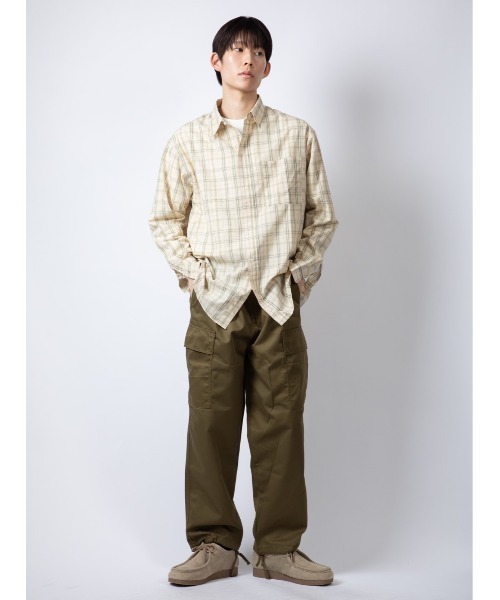 Beno（ビーノ）の「TCツイル ワイドシルエット イージー カーゴパンツ（カーゴパンツ・メンズ・ブラック/チャコールグレー/カーキ・M/L）」の9枚目の写真