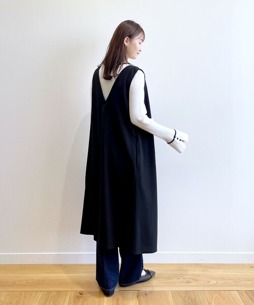 index（インデックス）の「◆3WAY パール調ボタンジャンスカ/ジレ/前後着用可【洗濯機洗い可】（スカート・レディース・ベージュ/ブラック・40/42/38/36）」の12枚目の写真