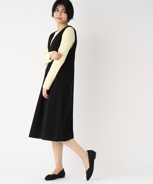 index（インデックス）の「◆3WAY パール調ボタンジャンスカ/ジレ/前後着用可【洗濯機洗い可】（スカート・レディース・ベージュ/ブラック・40/42/38/36）」の17枚目の写真