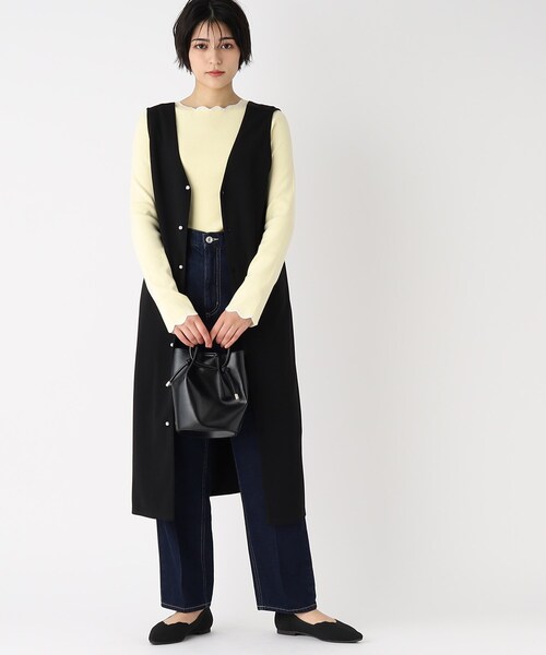 index（インデックス）の「◆3WAY パール調ボタンジャンスカ/ジレ/前後着用可【洗濯機洗い可】（スカート・レディース・ベージュ/ブラック・40/42/38/36）」の19枚目の写真