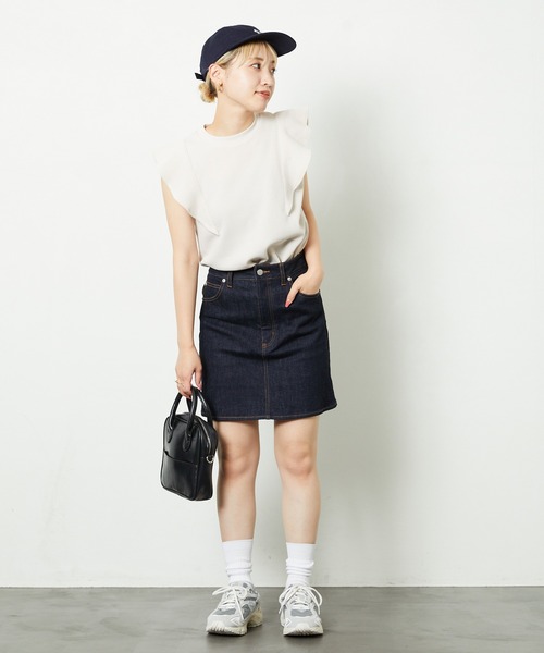 FREAK'S STORE（フリークスストア）の「デニムミニスカート（デニムスカート・レディース・ネイビー・マルチサイズ）」の3枚目の写真