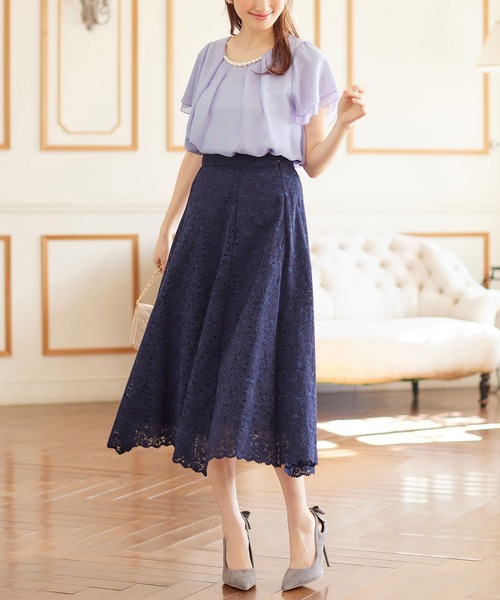 alotta(アロッタ)の「2WAYシフォンタックブラウス(半袖)(シャツ/ブラウス・レディース・オレンジ系その他/オフホワイト/グリーン/ネイビー/ライトグレー/グレイッシュブルー/ブラック/レディッシュグレー/ラベンダー・XXX-LARGE/LARGE/XX-LARGE/MEDIUM/SMALL/XXXX-LARGE/X-LARGE)」の14枚目の写真