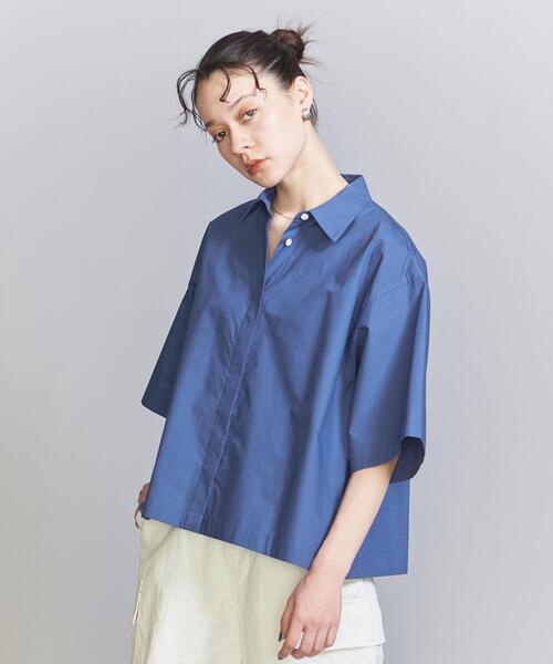 コットンタイプライターショートスリーブシャツビューティーアンドユース　ブラック BEAUTY&YOUTH UNITED ARROWS（ビューティーアンドユース