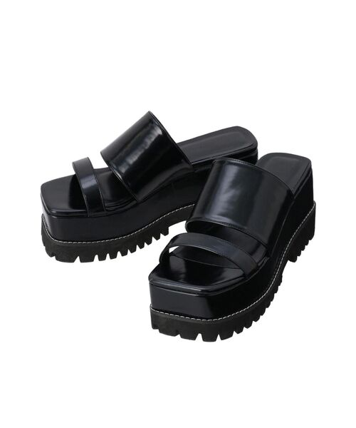 MURUA（ムルーア）の「スクエアトゥスライダーサンダル（サンダル・レディース・ブラック/その他1・22.5/24.5/23.5）」の4枚目の写真