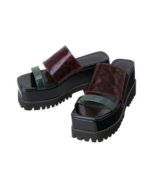 MURUA（ムルーア）の「スクエアトゥスライダーサンダル（サンダル・レディース・ブラック/その他1・22.5/24.5/23.5）」の3枚目の写真