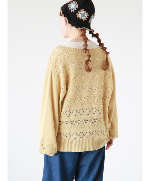 ehka sopo(エヘカソポ)の「透かし編みカーディガン(カーディガン/ボレロ・レディース・イエロー/キナリ/グリーン/ブラック・フリ-)」の22枚目の写真