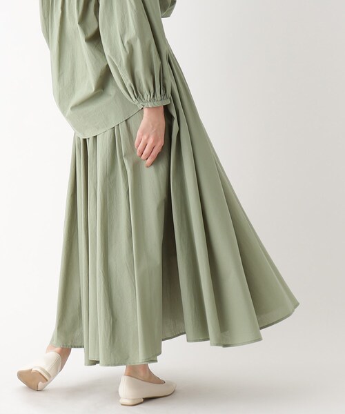 OPAQUE.CLIP(オペークドットクリップ)の「◆【大草直子さんコラボ】コットンスカート セットアップ対応(スカート・レディース・ライトグリーン/オレンジ/サンドベージュ・36/38/40)」の8枚目の写真