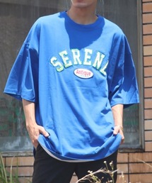 サテンロゴ ビッグシルエット アメカジTシャツ Bling Lgads