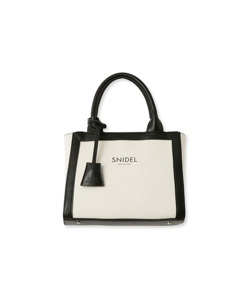 SNIDEL（スナイデル）の「キャンバスロゴバッグ（ハンドバッグ・レディース・ブラック/ブラウン・FREE）」の3枚目の写真