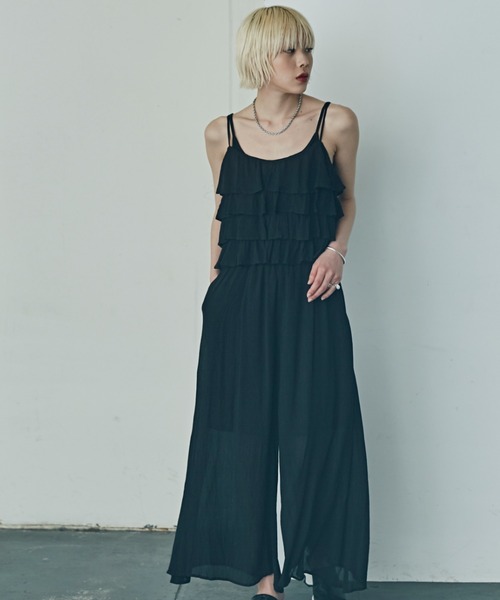 ROSE BUD(ローズバッド)の「フリルキャミソール(キャミソール・レディース・ブルー/ブラック・FREE)」の4枚目の写真