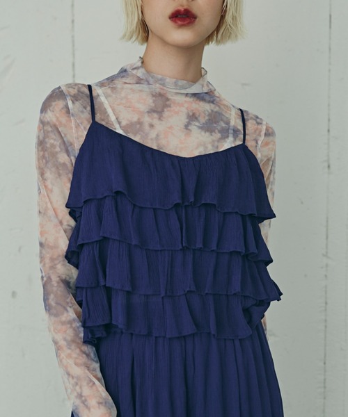 ROSE BUD(ローズバッド)の「フリルキャミソール(キャミソール・レディース・ブルー/ブラック・FREE)」の8枚目の写真