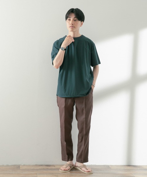 ITEMS URBANRESEARCH(アイテムズ アーバンリサーチ)の「シャンタン センタープレス スラックスパンツ(スラックス・メンズ・ブラック/ベージュ/カーキ/ブラウン・MEDIUM/LARGE)」の7枚目の写真