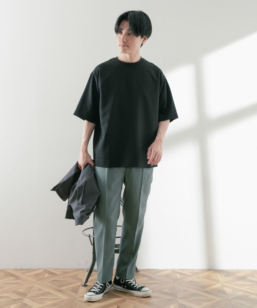 ITEMS URBANRESEARCH(アイテムズ アーバンリサーチ)の「シャンタン センタープレス スラックスパンツ(スラックス・メンズ・ブラック/ベージュ/カーキ/ブラウン・MEDIUM/LARGE)」の21枚目の写真