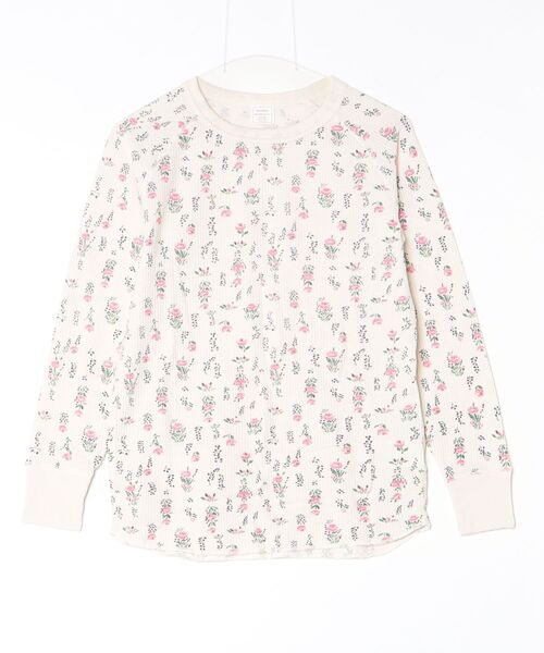 JEMORGAN(ジェーイーモーガン)の「【JEMORGAN / ジェーイーモーガン】サーマル花柄ラグランクルーネックロンT(Tシャツ/カットソー・レディース・ホワイト/杢グレー/ナチュラル・F)」の3枚目の写真