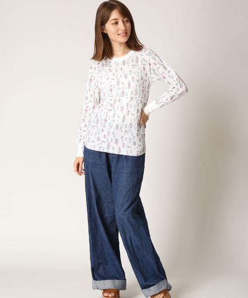 JEMORGAN（ジェーイーモーガン）の「【JEMORGAN / ジェーイーモーガン】サーマル花柄ラグランクルーネックロンＴ（Tシャツ/カットソー・レディース・ホワイト/杢グレー・F）」の21枚目の写真