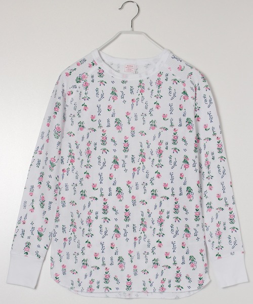 JEMORGAN（ジェーイーモーガン）の「【JEMORGAN / ジェーイーモーガン】サーマル花柄ラグランクルーネックロンＴ（Tシャツ/カットソー・レディース・ホワイト/杢グレー・F）」の10枚目の写真