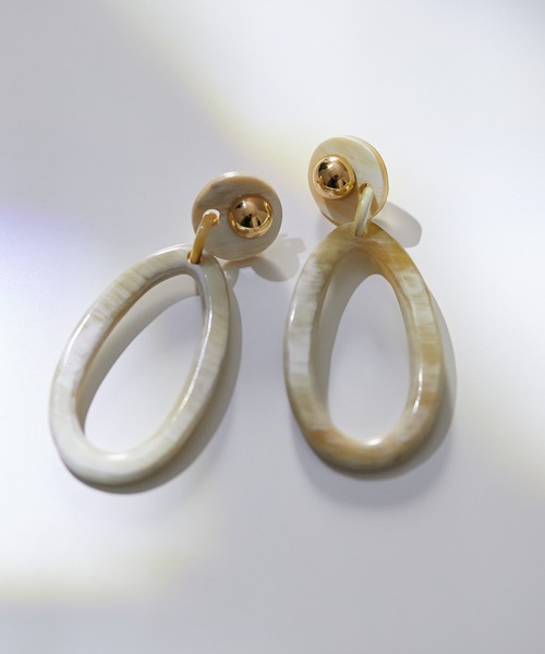 水牛角しずくフープピアス