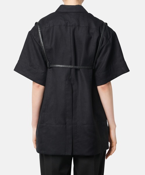 LE CIEL BLEU（ルシェルブルー）の「オープンカラーハーネスシャツ / Open Collar Harness Shirt（シャツ/ブラウス・レディース・ブラック/アイボリー・36）」の10枚目の写真