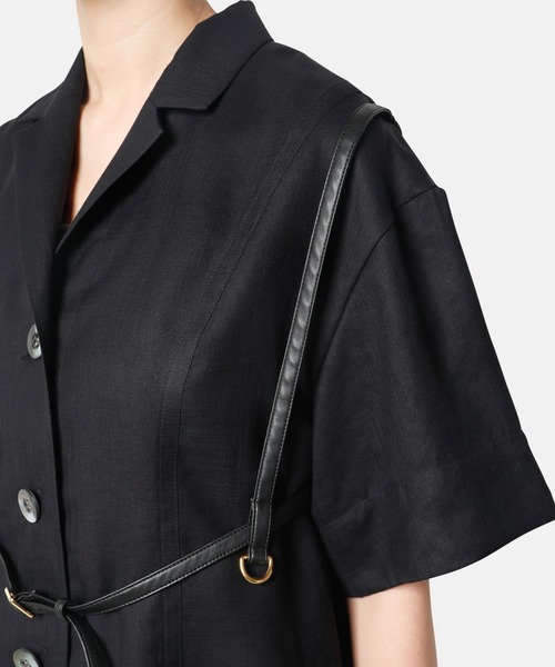 LE CIEL BLEU（ルシェルブルー）の「オープンカラーハーネスシャツ / Open Collar Harness Shirt（シャツ/ブラウス・レディース・ブラック/アイボリー・36）」の11枚目の写真