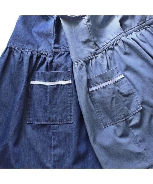 ライトデニムのワンピース デザインステッチライトデニムワンピース / ワンピース