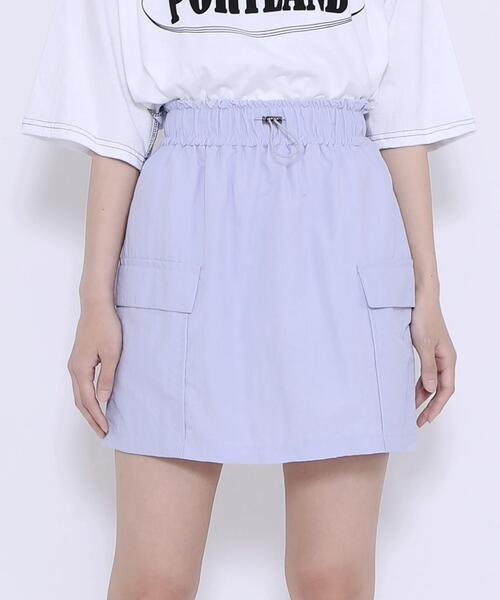 Figments（フィグメンツ）の「ナイロンカーゴミニスカート（スカート・レディース・ブラック/オフホワイト/ライトパープル・FREE）」の20枚目の写真