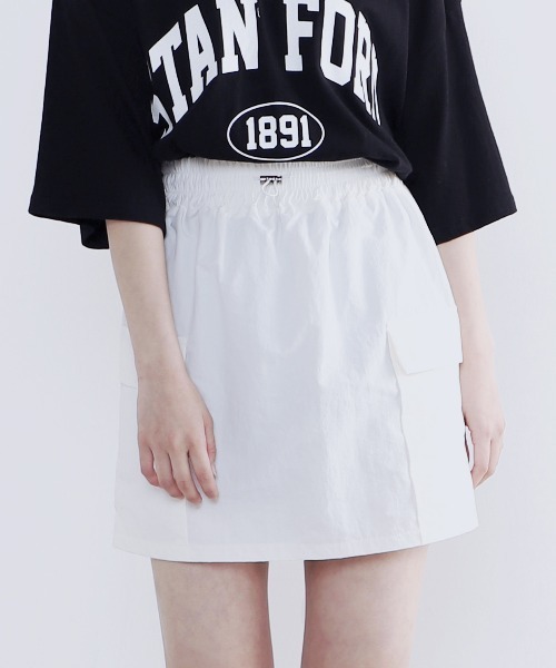 Figments（フィグメンツ）の「ナイロンカーゴミニスカート（スカート・レディース・ブラック/オフホワイト/ライトパープル・FREE）」の12枚目の写真