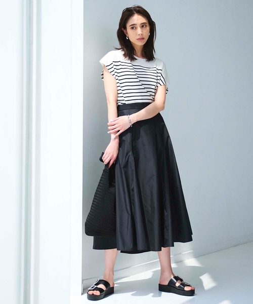 OPAQUE.CLIP（オペークドットクリップ）の「◆アシメタックフレアスカート【イージーケア/洗濯機洗い可】（スカート・レディース・ベージュ/グレー/ブラック・36/38/40/42）」の2枚目の写真