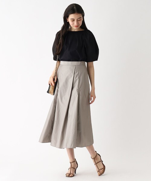 OPAQUE.CLIP（オペークドットクリップ）の「◆アシメタックフレアスカート【イージーケア/洗濯機洗い可】（スカート・レディース・ベージュ/グレー/ブラック・36/38/40/42）」の4枚目の写真