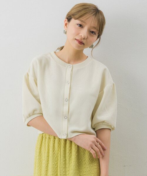 RETRO GIRL(レトロガール)の「半袖ドットボタンカーデ(Tシャツ/カットソー・レディース・オレンジ/ホワイト/ブラック/ブルー・FREE)」の9枚目の写真