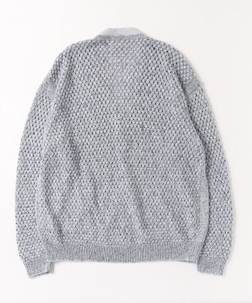 YOKE(ヨーク)の「YOKE/ヨーク/MESH CARDIGAN(カーディガン/ボレロ・メンズ・ブルー・3)」の2枚目の写真