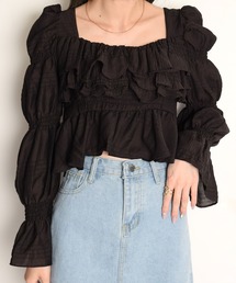 Flowering Korea（フラワーリングコリア）の「シャーリングパフスリーブブラウス（シャツ/ブラウス）」