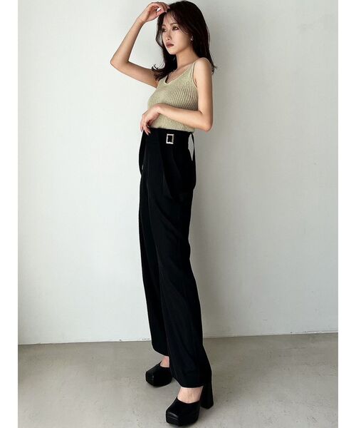 RESEXXY（リゼクシー）の「ハイウエストサスペンダーパンツ（その他パンツ・レディース・アイボリー/ブラック/グリーン・FREE）」の4枚目の写真