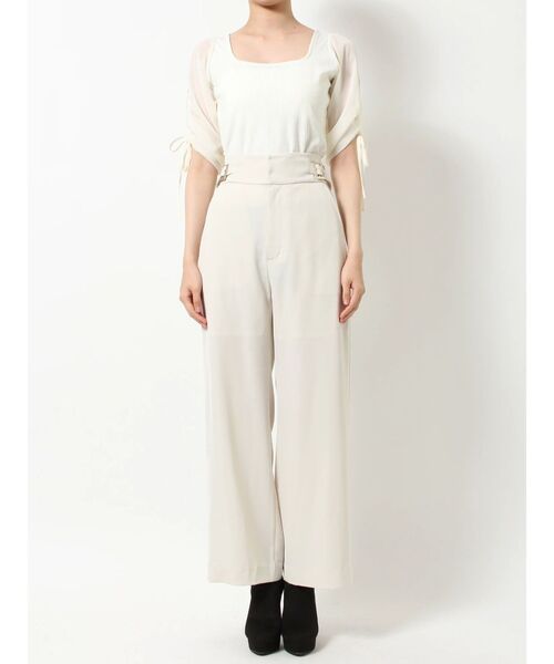 RESEXXY（リゼクシー）の「ハイウエストサスペンダーパンツ（その他パンツ・レディース・アイボリー/ブラック/グリーン・FREE）」の13枚目の写真