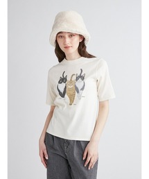 未使用 FURFUR 上國料萌衣 トリプルキャットフォトTシャツ　アクアブルー 未使用 FURFUR 上國料萌衣 トリプルキャットフォトTシャツ
