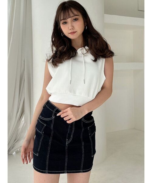 GYDA(ジェイダ)の「H/WカーゴデザインSKライクデニムSPT(デニムスカート・レディース・ライトブルー/インディゴブルー・SMALL/MEDIUM)」の7枚目の写真