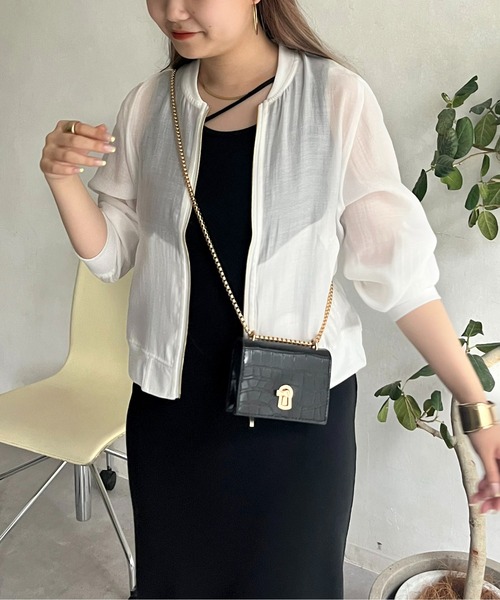 prose verse（プロズヴェール）の「シアーリブブルゾン（ブルゾン・レディース・ブラック/オフホワイト/グレー・MEDIUM）」の2枚目の写真