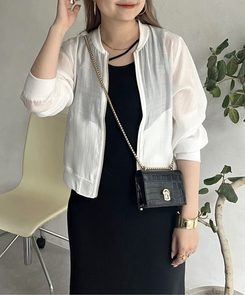 prose verse（プロズヴェール）の「シアーリブブルゾン（ブルゾン・レディース・ブラック/オフホワイト/グレー・MEDIUM）」の5枚目の写真