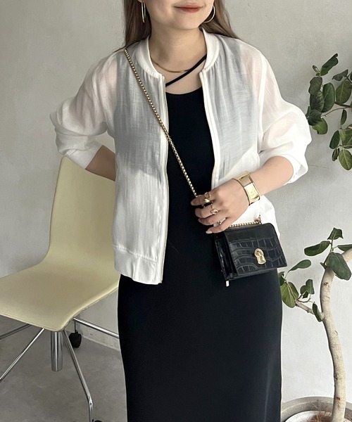 prose verse（プロズヴェール）の「シアーリブブルゾン（ブルゾン・レディース・ブラック/オフホワイト/グレー・MEDIUM）」の6枚目の写真