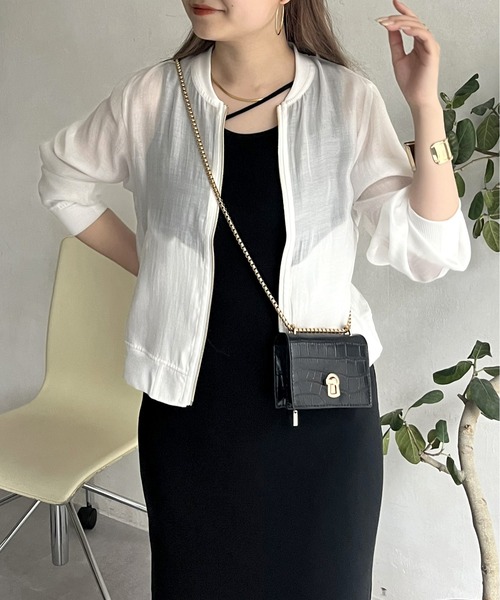 prose verse（プロズヴェール）の「シアーリブブルゾン（ブルゾン・レディース・ブラック/オフホワイト/グレー・MEDIUM）」の7枚目の写真