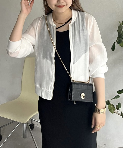 prose verse（プロズヴェール）の「シアーリブブルゾン（ブルゾン・レディース・ブラック/オフホワイト/グレー・MEDIUM）」の9枚目の写真