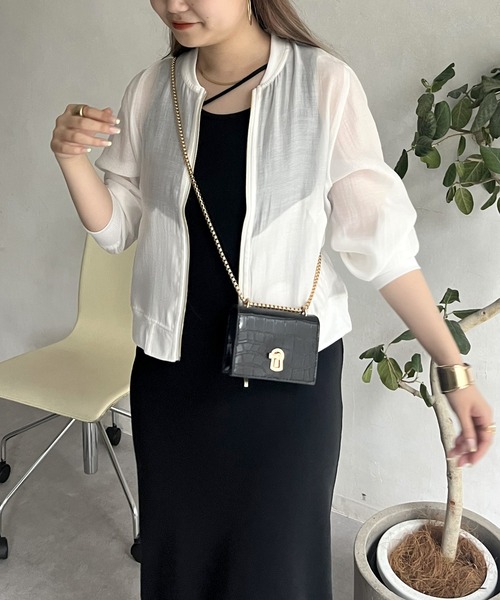 prose verse（プロズヴェール）の「シアーリブブルゾン（ブルゾン・レディース・ブラック/オフホワイト/グレー・MEDIUM）」の10枚目の写真