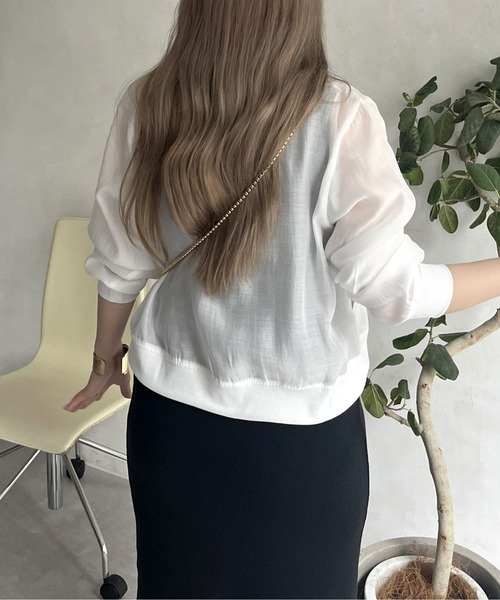 prose verse（プロズヴェール）の「シアーリブブルゾン（ブルゾン・レディース・ブラック/オフホワイト/グレー・MEDIUM）」の11枚目の写真