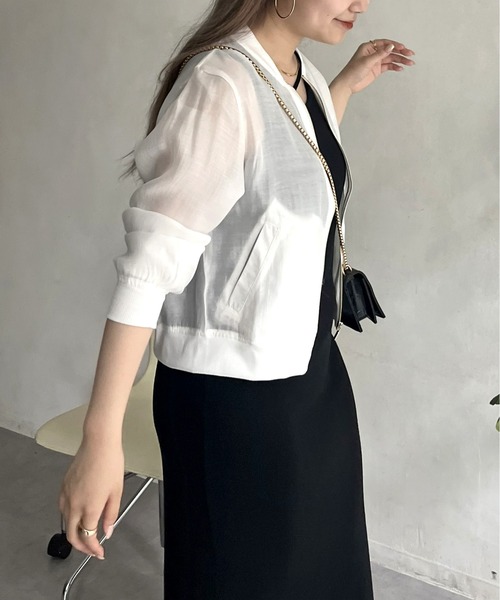 prose verse（プロズヴェール）の「シアーリブブルゾン（ブルゾン・レディース・ブラック/オフホワイト/グレー・MEDIUM）」の12枚目の写真