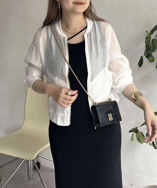 prose verse（プロズヴェール）の「シアーリブブルゾン（ブルゾン・レディース・ブラック/オフホワイト/グレー・MEDIUM）」の13枚目の写真